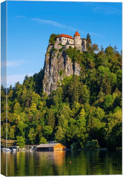 The Bled Castle And Lake In Slovenia Canvas Print by Artur Bogacki