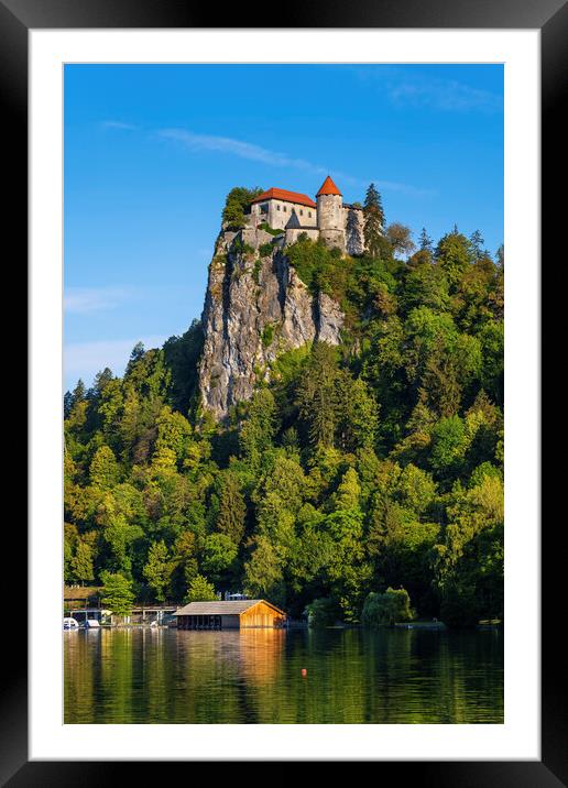 The Bled Castle And Lake In Slovenia Framed Mounted Print by Artur Bogacki