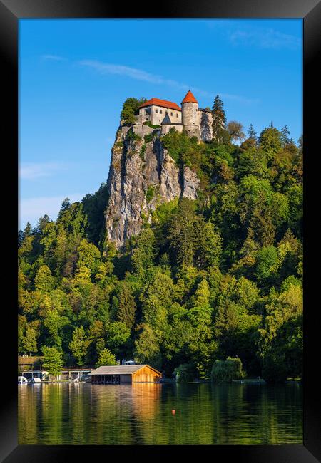 The Bled Castle And Lake In Slovenia Framed Print by Artur Bogacki