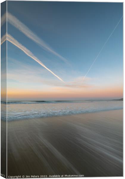 Tregantle beach in the early morning sunshine Canvas Print by Jim Peters