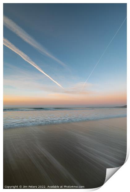 Tregantle beach in the early morning sunshine Print by Jim Peters