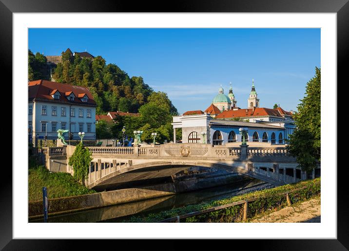 The Dragon Bridge In Ljubljana Framed Mounted Print by Artur Bogacki