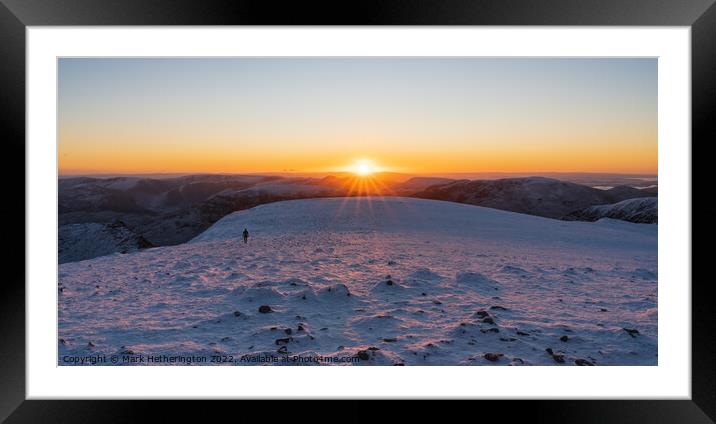 Helvellyn Sunrise Framed Mounted Print by Mark Hetherington