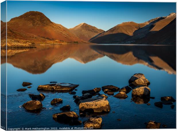 Wastwater Sunset Canvas Print by Mark Hetherington