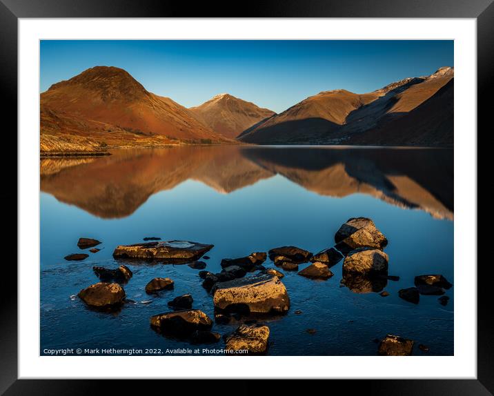 Wastwater Sunset Framed Mounted Print by Mark Hetherington