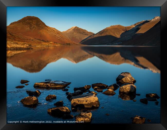 Wastwater Sunset Framed Print by Mark Hetherington