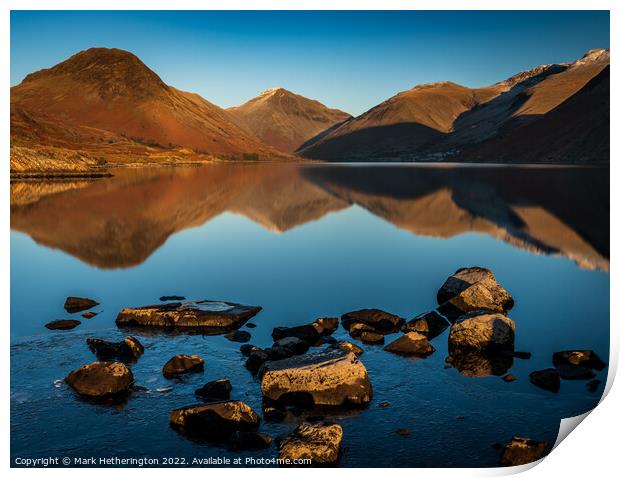 Wastwater Sunset Print by Mark Hetherington