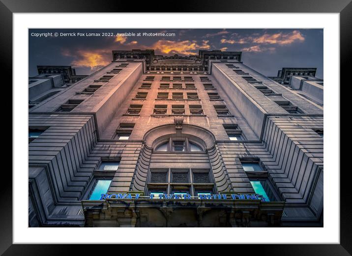 Royal Liver Building Framed Mounted Print by Derrick Fox Lomax