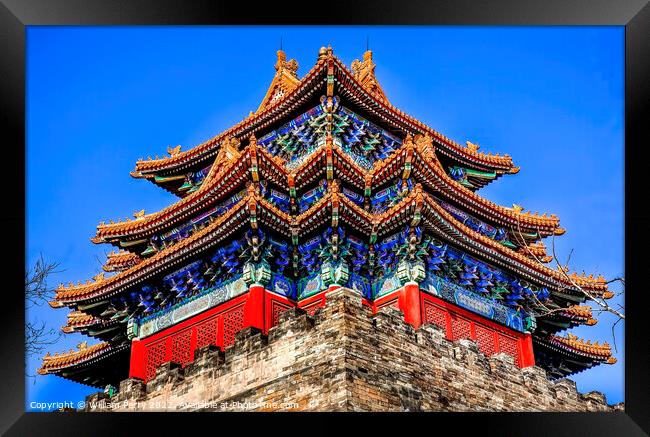 Watch Tower Forbidden City Palace Beijing China Framed Print by William Perry