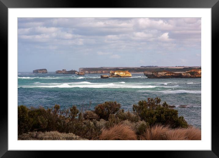 Outcrops in the Southern Ocean Framed Mounted Print by Sally Wallis