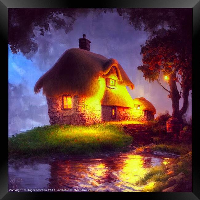 Enchanting Stone Cottage Framed Print by Roger Mechan