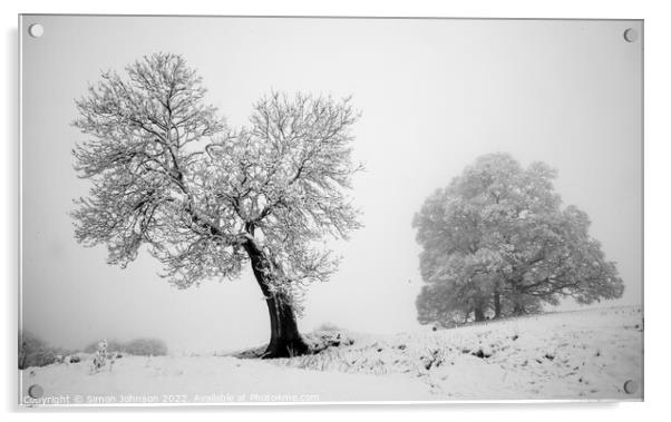 Snow scene Acrylic by Simon Johnson