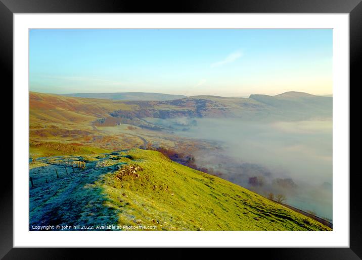 Hope valley at Dawn, Derbyshire. Framed Mounted Print by john hill