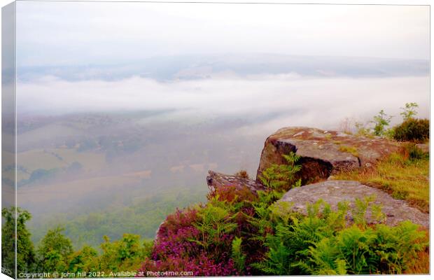 Morning mist from Baslow edge Derbyshire Canvas Print by john hill