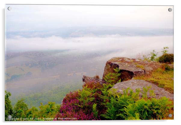 Morning mist from Baslow edge Derbyshire Acrylic by john hill
