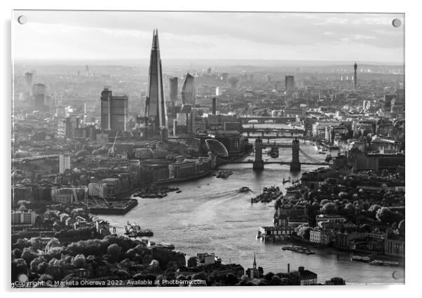 Aerial London city view of the river Thames  Acrylic by Spotmatik 