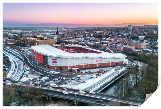 The New York Stadium Winter Sunrise Print by Apollo Aerial Photography