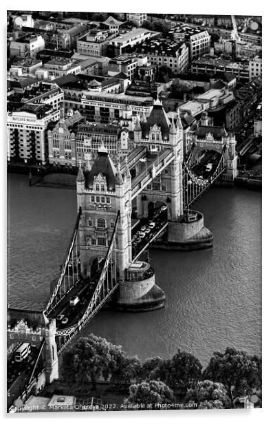 Aerial London view of Tower Bridge river Thames  Acrylic by Spotmatik 