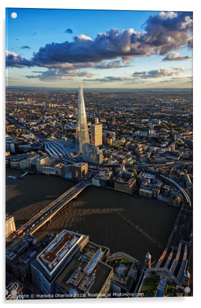 Aerial view London Landscape city financial Capital UK Acrylic by Spotmatik 
