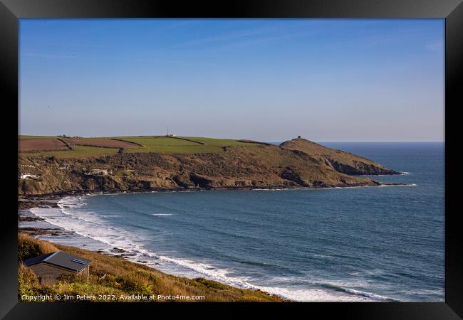 Rame Head in the spring sunshine Framed Print by Jim Peters