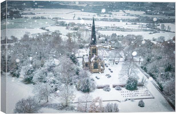 Wentworth Church Christmas Scene Canvas Print by Apollo Aerial Photography