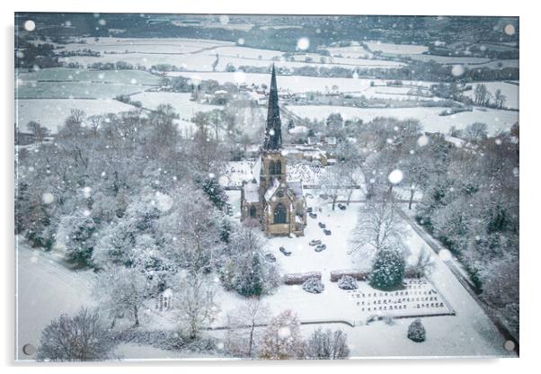 Wentworth Church Christmas Scene Acrylic by Apollo Aerial Photography
