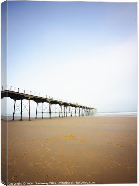The Pier At Saltburn-by-the-Sea On The North Yorkshire Coast On  Canvas Print by Peter Greenway