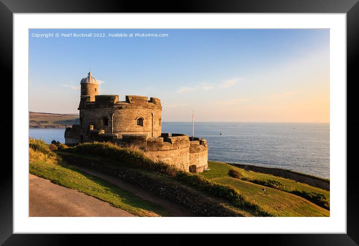 St Mawes Castle Cornwall Coast Framed Mounted Print by Pearl Bucknall