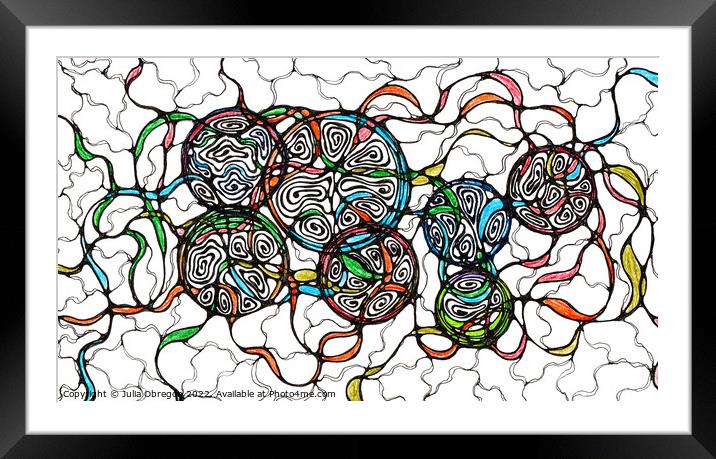 Hand-drawn neurographic illustration Framed Mounted Print by Julia Obregon