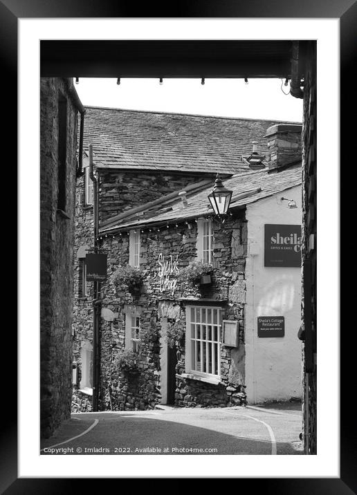 Quaint Backstreet Ambleside, Cumbria, England Framed Mounted Print by Imladris 