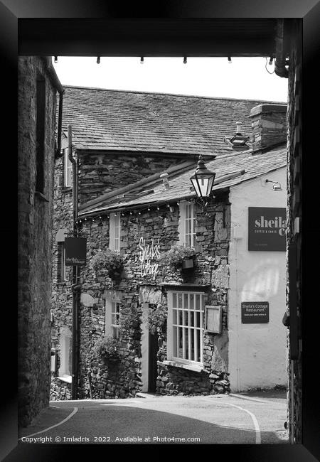 Quaint Backstreet Ambleside, Cumbria, England Framed Print by Imladris 