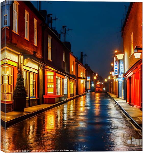 Rainy Night in the City Canvas Print by Roger Mechan