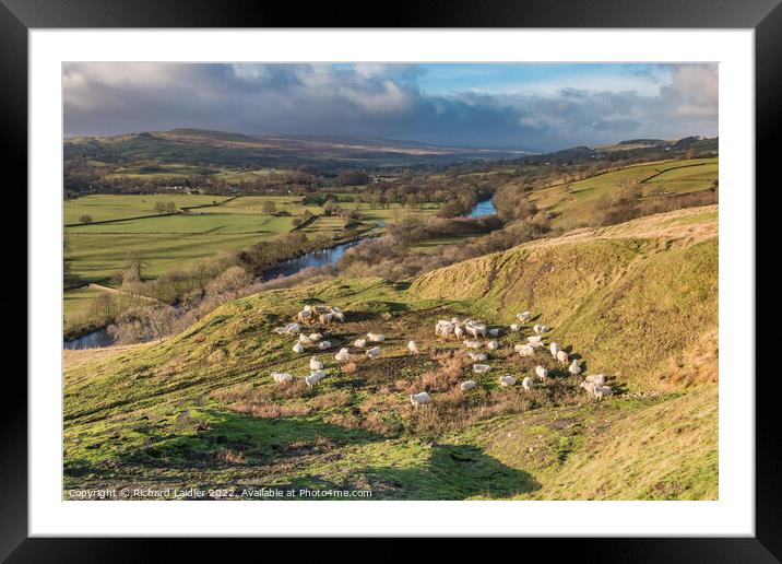 The View from Whistle Crag, Teesdale on the 2022 Winter Solstice Framed Mounted Print by Richard Laidler