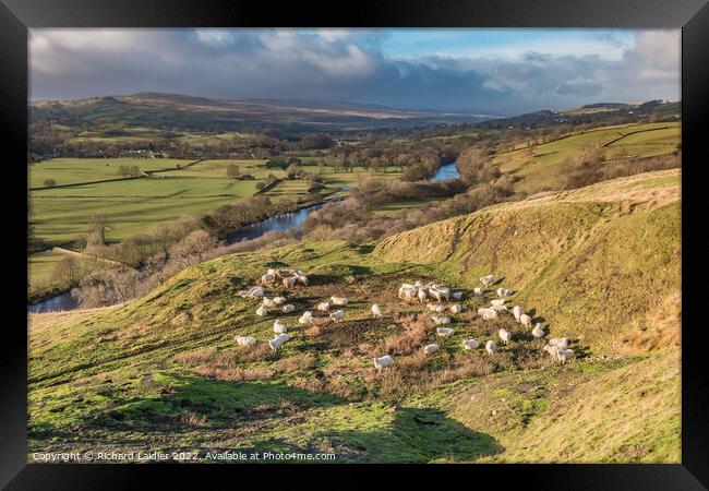 The View from Whistle Crag, Teesdale on the 2022 Winter Solstice Framed Print by Richard Laidler
