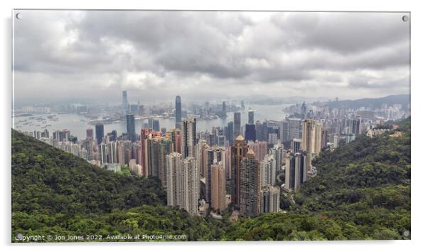 Hong Kong cityscape from Victoria Peak Acrylic by Jon Jones