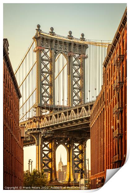 manhattan bridge, new york Print by Frank Peters