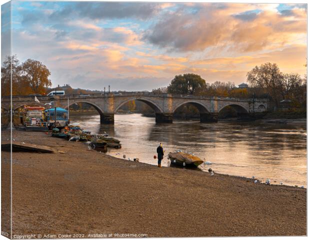 On The Beach | Richmond-Upon-Thames Canvas Print by Adam Cooke