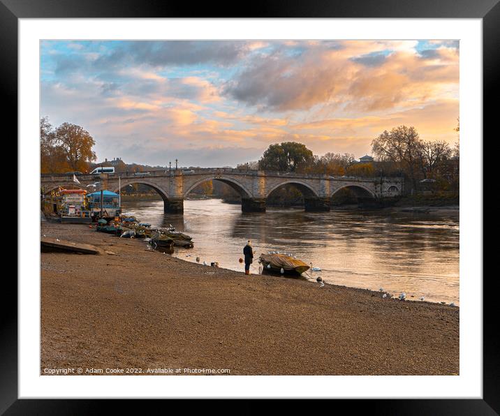 On The Beach | Richmond-Upon-Thames Framed Mounted Print by Adam Cooke