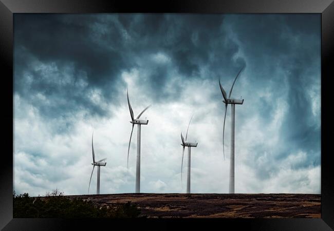 Stormy Wind Farm Framed Print by Glen Allen