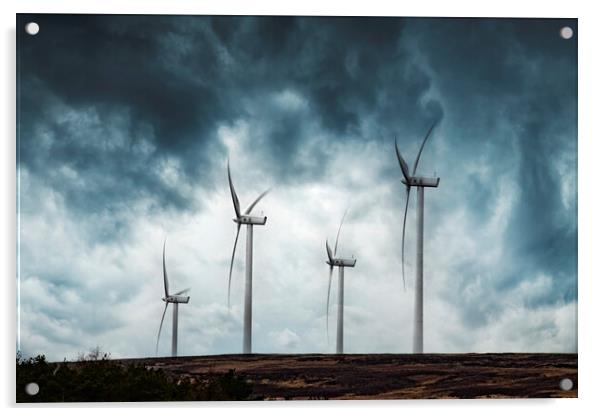 Stormy Wind Farm Acrylic by Glen Allen