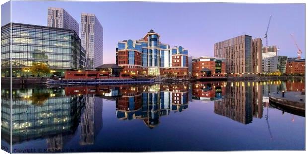 Salford Quays Reflections Canvas Print by Michele Davis