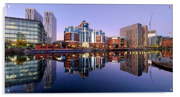 Salford Quays Reflections Acrylic by Michele Davis