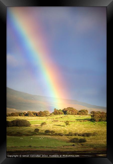 Rainbow over Skye Framed Print by Simon Connellan