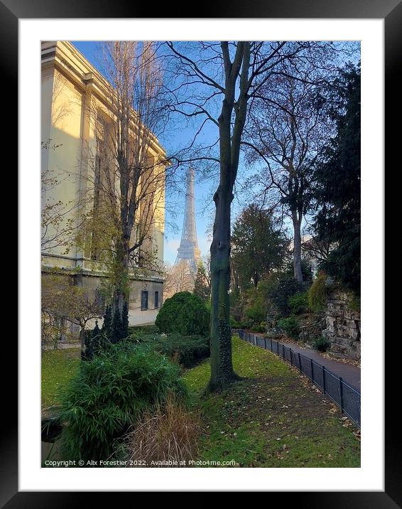 Walking towards the Eiffel Tower  Framed Mounted Print by Alix Forestier