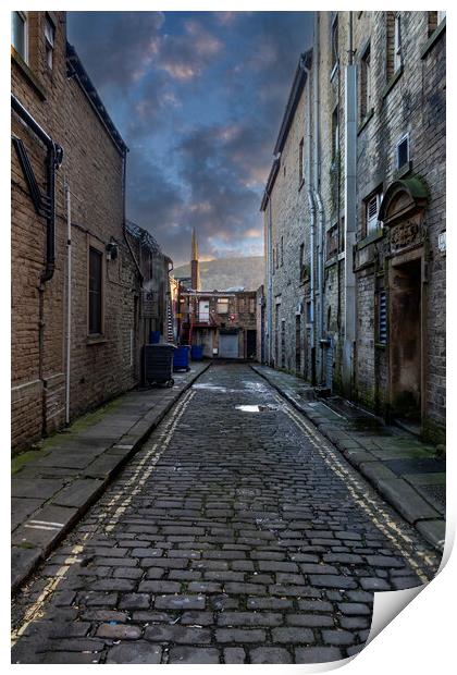 Cobbled Street - Halifax Print by Glen Allen