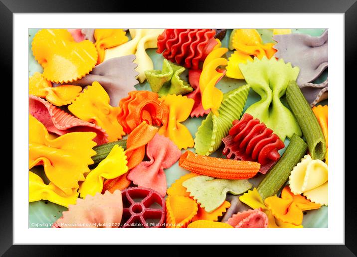Italian pasta colorful, food background Framed Mounted Print by Mykola Lunov Mykola