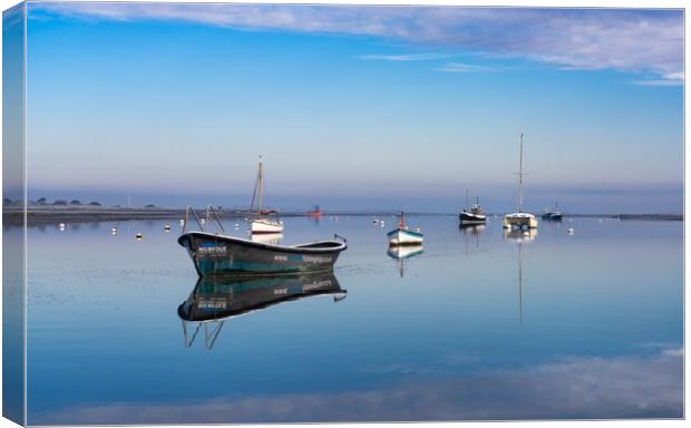 High tide reflections - Brancaster Staithe  Canvas Print by Gary Pearson