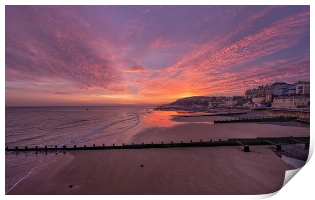 Sunrise over Cromer beach  Print by Gary Pearson