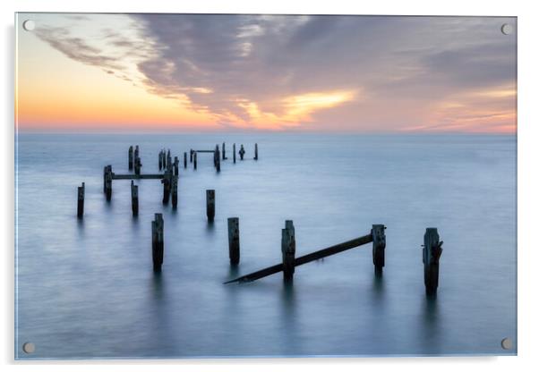 Swanage Old Pier at Sunrise Acrylic by David Semmens