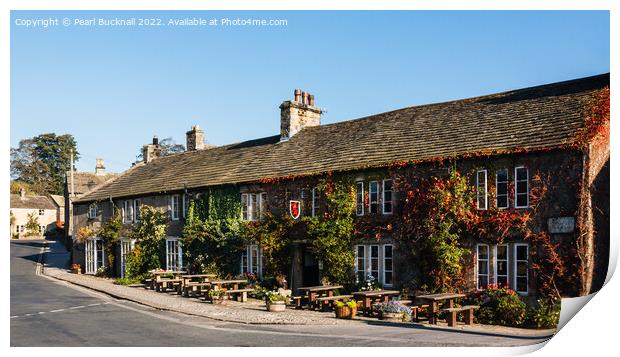 Red Lion Pub in Burnsall Yorkshire pano Print by Pearl Bucknall